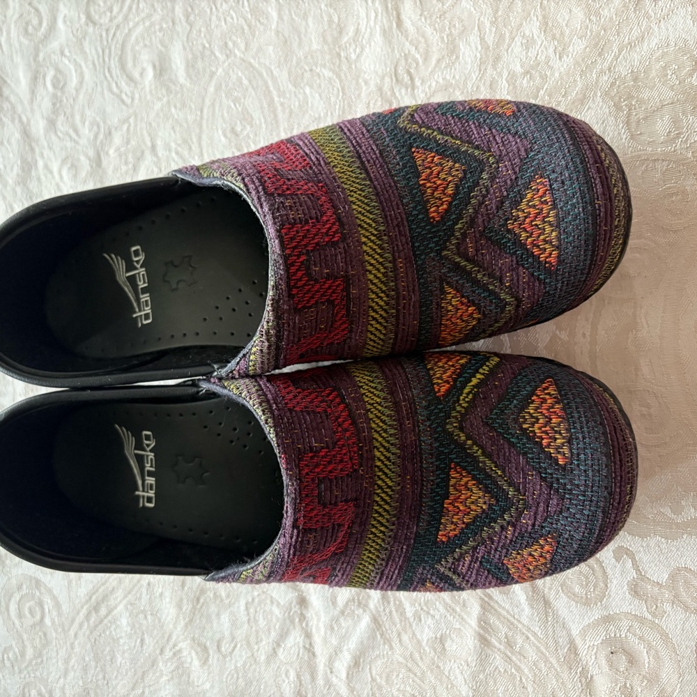 Dansko Women's Colorful Patterned Mules “Aztec southwestern clog”